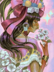 Xochiquetzal ilustración de @effipeonia